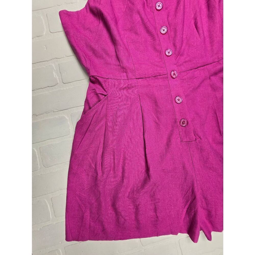 A New Day Pink Linen Blend Romper Extra Large - Picture 3 of 4